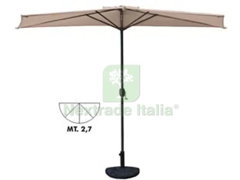 Ombrellone Alluminio a Parete 1/2 Tondo - cm.270 col. bianco — Tempo libero outdoor — rif. FERX.FER379786