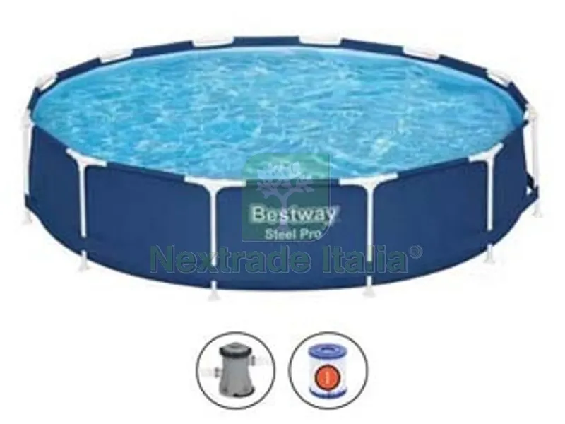 piscina steel pro tonda con telaio portante cm.366x76h. - kg.22,7 - lt.6.473 -filtro cartuccia (art.56681) — Tempo libero outdoor — rif. FERX.FER379854 piscina steel pro tonda con telaio portante cm.366x76h. - kg.22,7 - lt.6.473 -filtro cartuccia (art.56681) — Tempo libero outdoor — rif. FERX.FER379854