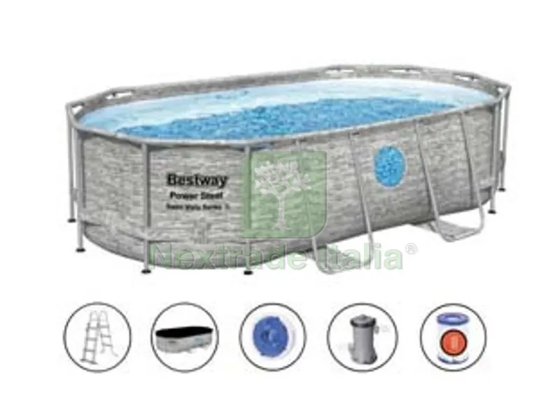 piscina power steel swim vista ovale telaio portante cm.427x250x100h. - cm.427x250x100h. - capacit? lt.7250 -(art.56714) — Tempo libero outdoor — rif. FERX.FER379878