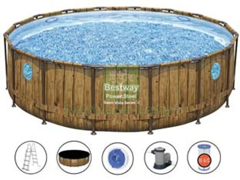 piscina power steel swim vista tonda telaio portante cm.488x122h. - kg.80,6 -lt.19.480- filtro cartuccia (art.56725) — Tempo libero outdoor — rif. FERX.FER379885 piscina power steel swim vista tonda telaio portante cm.488x122h. - kg.80,6 -lt.19.480- filtro cartuccia (art.56725) — Tempo libero outdoor — rif. FERX.FER379885