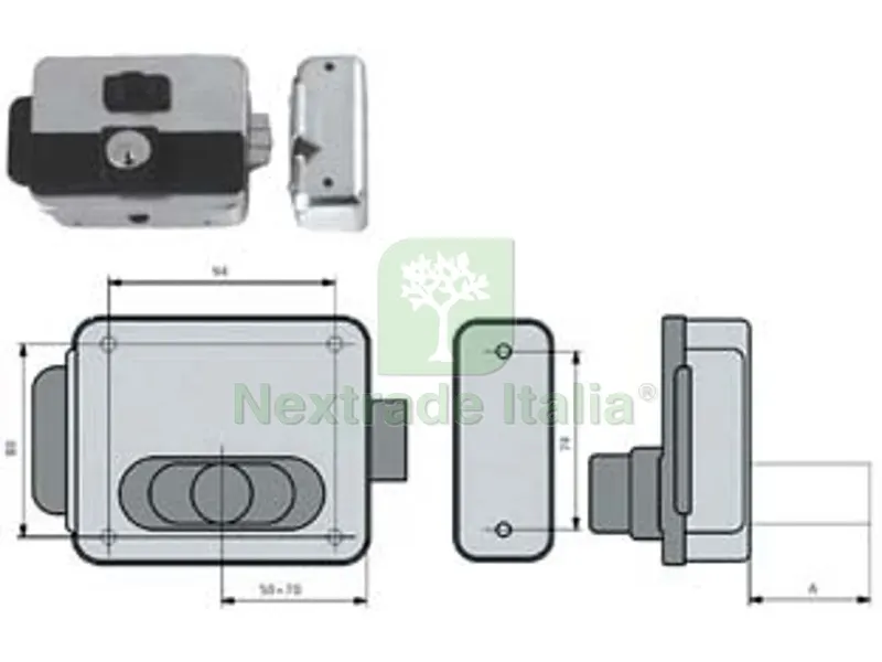 Elettroserr. Cancelli Reversib. Foro Variabile con PULSAN.MULTIPLA 5015 - MM.50-70 (NF5015/1Z) — Serrature e cilindri — rif. FERX.FER380959