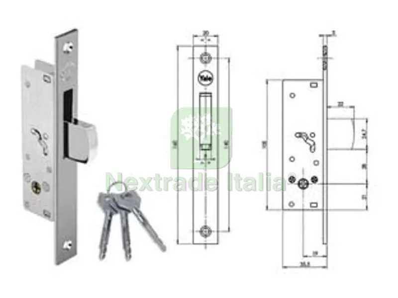 Serratura da Infilare Montanti Caten. Basculante Chiave a Croce F58 - mm.20 (YF5820) — Serrature e cilindri — rif. FERX.FER380973 Serratura da Infilare Montanti Caten. Basculante Chiave a Croce F58 - mm.20 (YF5820) — Serrature e cilindri — rif. FERX.FER380973