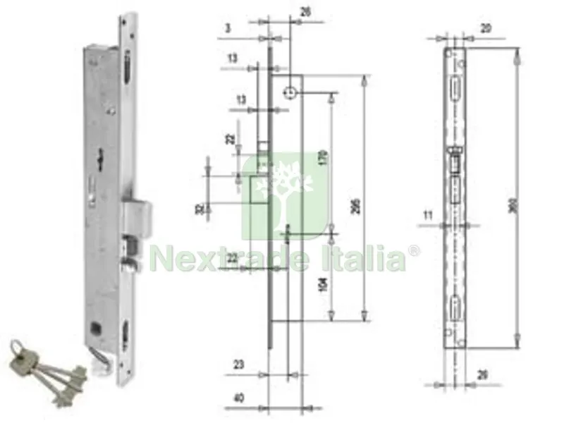 Elettroserratura Triplice Infil. per Montanti D/M Caten. e SCR. F6703 - mm.23 (F6703) — Serrature e cilindri — rif. FERX.FER381277 Elettroserratura Triplice Infil. per Montanti D/M Caten. e SCR. F6703 - mm.23 (F6703) — Serrature e cilindri — rif. FERX.FER381277