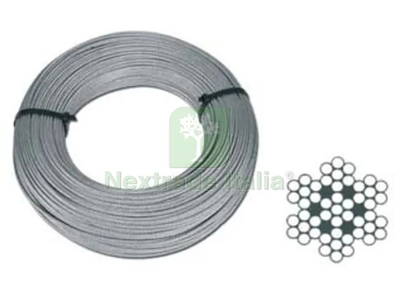 Fune Metallica in Acciaio Inox Aisi 316 49 Fili - ? mm.6,0xmt.50 — Fili, cavetti e catene metalliche — rif. FERX.FER381376
