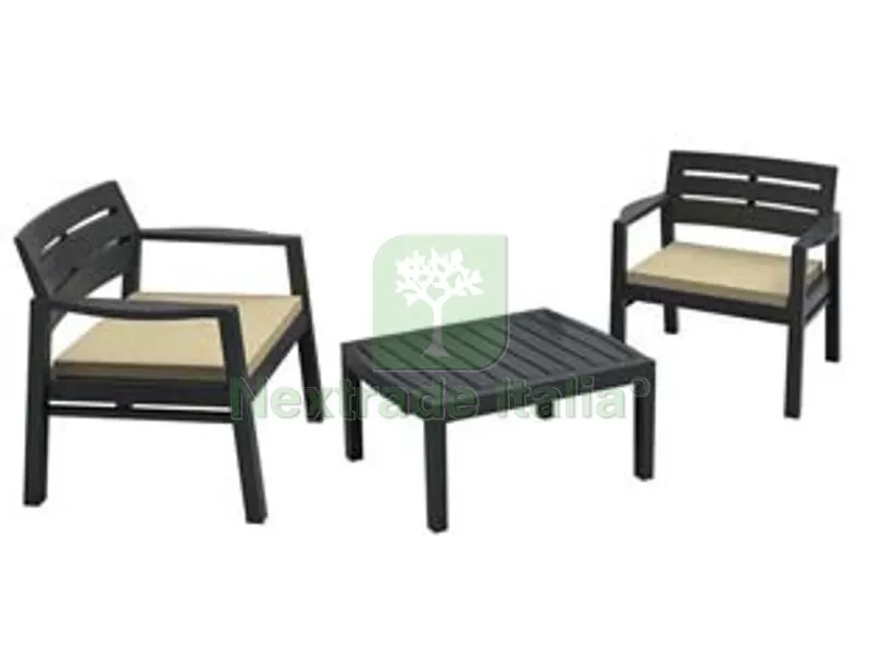 salottino 3 pezzi "lombok" antracite 2 posti - cm. 76x61x48,5h. - peso kg.18,3 — Casalinghi e organizzazione — rif. FERX.FER382151 salottino 3 pezzi "lombok" antracite 2 posti - cm. 76x61x48,5h. - peso kg.18,3 — Casalinghi e organizzazione — rif. FERX.FER382151