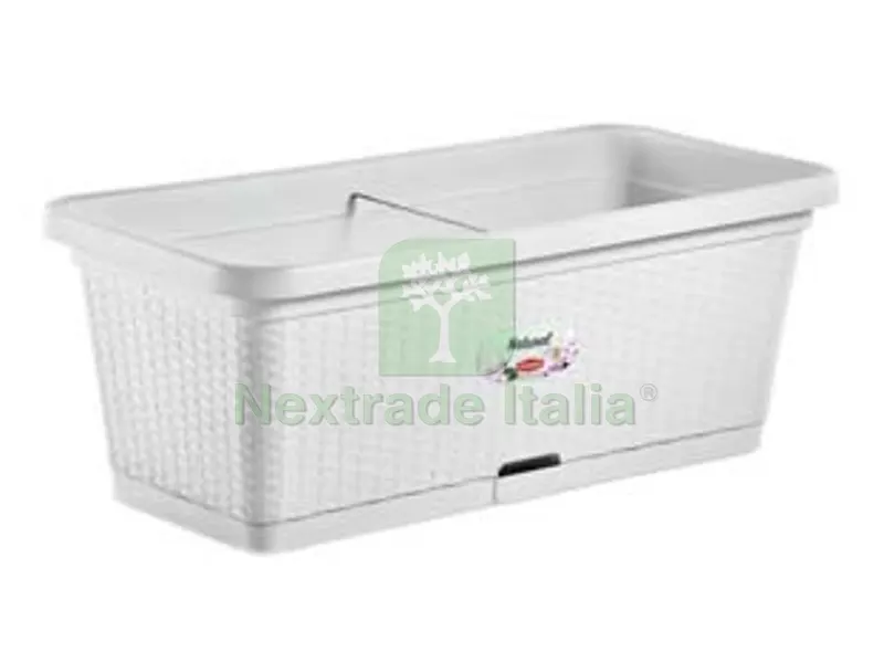 Fioriera Natural Bianca con Riserva D'acqua CM. 80 - cm.80 - lt.66 — Vasi e fioriere — rif. FERX.FER383189 Fioriera Natural Bianca con Riserva D'acqua CM. 80 - cm.80 - lt.66 — Vasi e fioriere — rif. FERX.FER383189