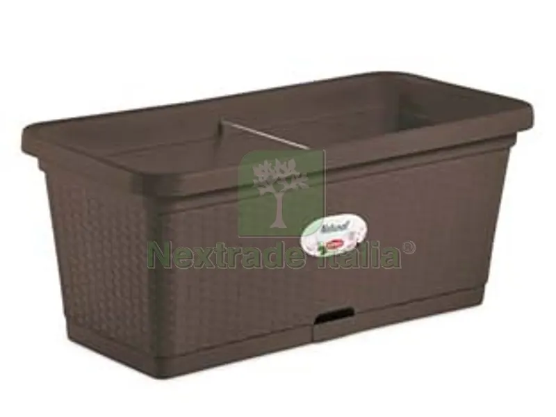 FIORIERA NATURAL MOKA CON RISERVA D'ACQUA CM. 80 - cm. 80x40x34h - lt. 66 — Vasi e fioriere — rif. FERX.FER383196 FIORIERA NATURAL MOKA CON RISERVA D'ACQUA CM. 80 - cm. 80x40x34h - lt. 66 — Vasi e fioriere — rif. FERX.FER383196
