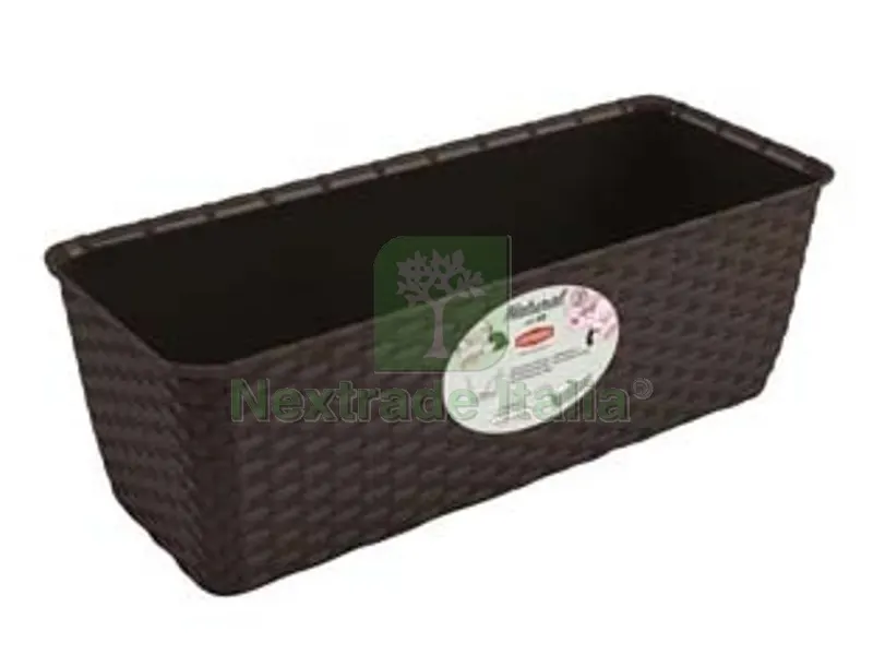 3PZ Balconetta Natural Moka con Riserva D'acqua - cm.50x18x16h. - lt. 9.2 — Casalinghi e organizzazione — rif. FERX.FER383295