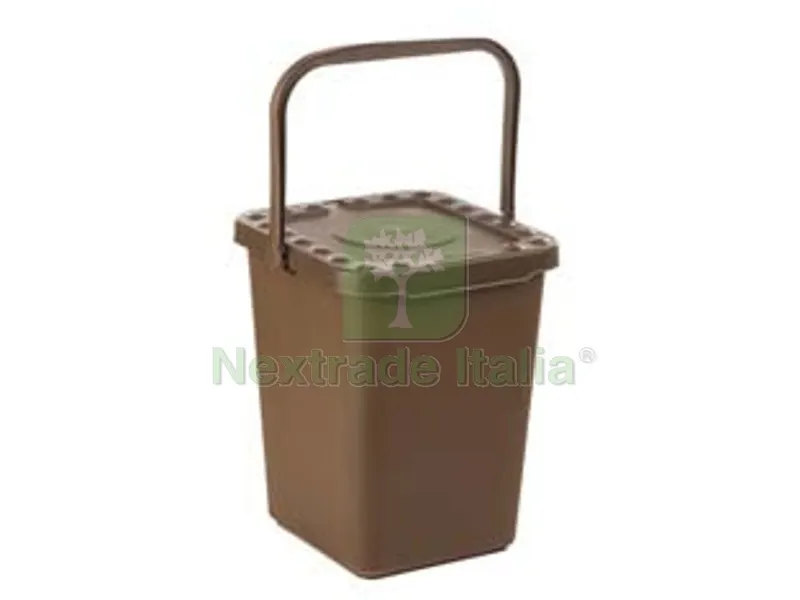 12PZ Pattumiera Ecoplus LT.10 Chiusa Marrone - mm.240x255x295h — Casalinghi e organizzazione — rif. FERX.FER383974