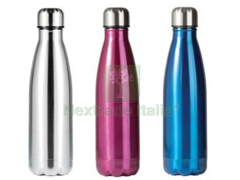 2PZ Bottiglia Termica per Bevande Calde/Fredde in Acciaio Inox CL.50 - finitura acciaio — Borracce e bottiglie — rif. FERX.FER384018 2PZ Bottiglia Termica per Bevande Calde/Fredde in Acciaio Inox CL.50 - finitura acciaio — Borracce e bottiglie — rif. FERX.FER384018
