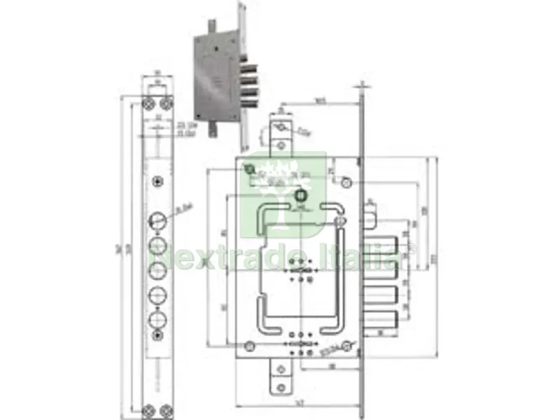 Serratura Tripl. Infilare con Scrocco Multifunzione D/M + D/M Blindate Revers. 2751 - Chiave MM.116 (2751-03) — Serrature e cilindri — rif. FERX.FER384339 Serratura Tripl. Infilare con Scrocco Multifunzione D/M + D/M Blindate Revers. 2751 - Chiave MM.116 (2751-03) — Serrature e cilindri — rif. FERX.FER384339