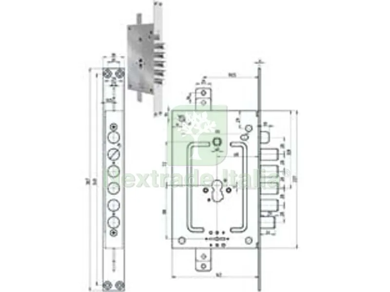 Serratura Tripl. Infilare con Scrocco Multifunzione P.E + D/M Blindate REV. 2951 PE-DM - Chiave MM.116 (2951PEN-02) — Serrature e cilindri — rif. FERX.FER384407 Serratura Tripl. Infilare con Scrocco Multifunzione P.E + D/M Blindate REV. 2951 PE-DM - Chiave MM.116 (2951PEN-02) — Serrature e cilindri — rif. FERX.FER384407