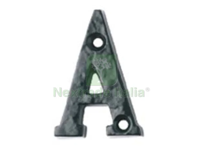 LETTERA ALFABETO "A" IN FERRO NERO OPACO — Ferramenta porte e finestre — rif. FERX.FER384667