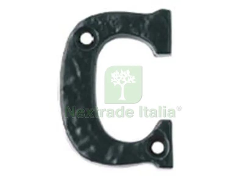 LETTERA ALFABETO "C" IN FERRO NERO OPACO — Ferramenta porte e finestre — rif. FERX.FER384681 LETTERA ALFABETO "C" IN FERRO NERO OPACO — Ferramenta porte e finestre — rif. FERX.FER384681
