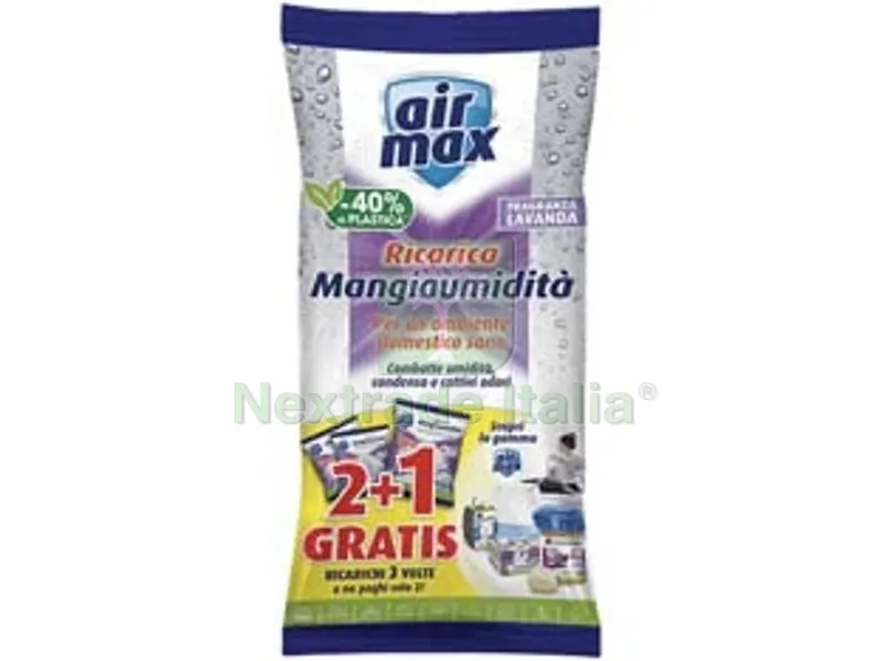 12PZ Airmax Mangiaumidita' Sali Ricarica Lavanda - 3 ricariche gr.450 — Casalinghi e organizzazione — rif. FERX.FER386265 12PZ Airmax Mangiaumidita' Sali Ricarica Lavanda - 3 ricariche gr.450 — Casalinghi e organizzazione — rif. FERX.FER386265