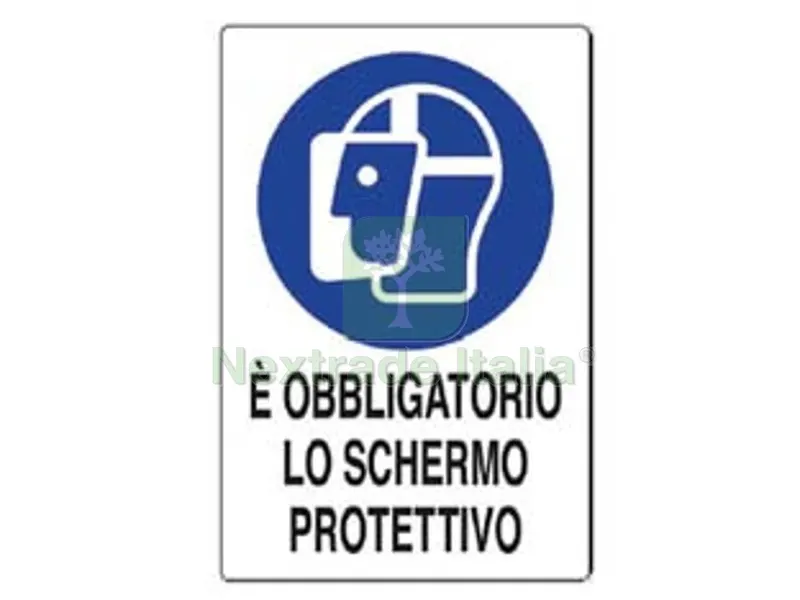 10PZ Cartello "E' Obbligatorio lo Schermo Protettivo" - cm.20x30h. in plastica — Casalinghi e organizzazione — rif. FERX.FER388894