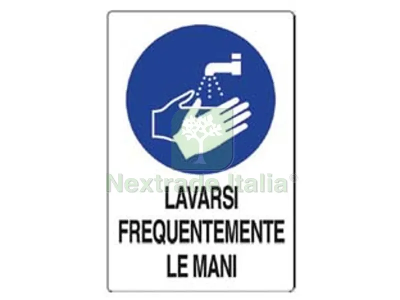 10PZ Cartello "lavarsi Frequentemente le Mani" - cm.20x30h. in plastica — Casalinghi e organizzazione — rif. FERX.FER388931