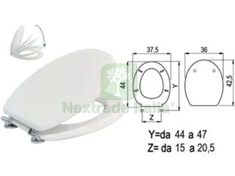 SEDILE WC LACCATO BIANCO CON CHIUSURA RALLENTATA — Sanitari e ceramiche — rif. FERX.FER389051 SEDILE WC LACCATO BIANCO CON CHIUSURA RALLENTATA — Sanitari e ceramiche — rif. FERX.FER389051