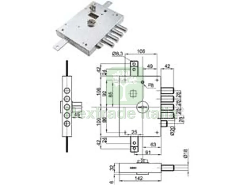 Serratura Triplice Applicare con Scrocco Doppia Mappa Blindate Heavy MM.73 - MM.73 SX (IMB 7112 2 SE) in Busta — Chiavi grezze e duplicati — rif. FERX.FER389396 Serratura Triplice Applicare con Scrocco Doppia Mappa Blindate Heavy MM.73 - MM.73 SX (IMB 7112 2 SE) in Busta — Chiavi grezze e duplicati — rif. FERX.FER389396