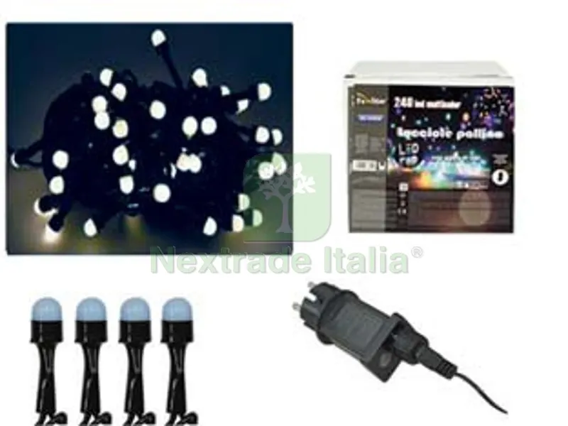 Lucciole a LED Bianco Freddo per USO Interno/Esterno con Gioco Luci - 300 led - mt.12 + 5 — Casalinghi e organizzazione — rif. FERX.FER391146
