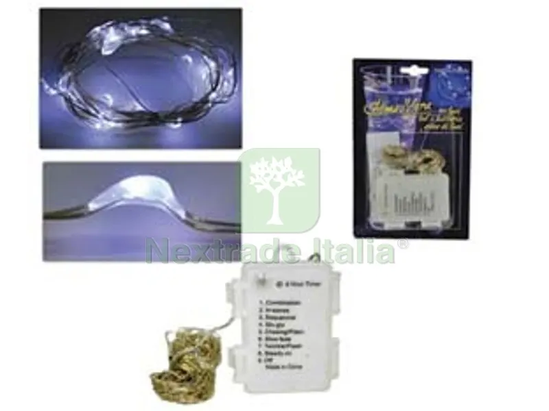 filo rame 100 led bianco freddo a batteria uso interno con gioco luci - mt. 0,3 + mt.9,9 — Casalinghi e organizzazione — rif. FERX.FER391160 filo rame 100 led bianco freddo a batteria uso interno con gioco luci - mt. 0,3 + mt.9,9 — Casalinghi e organizzazione — rif. FERX.FER391160