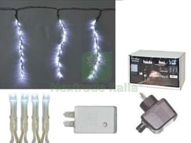 Tenda 288 LED Bianco Freddo per Esterno con Gioco Luci - mt.5 + mt.6 x 1 - 36 fili — Illuminazione — rif. FERX.FER391214 Tenda 288 LED Bianco Freddo per Esterno con Gioco Luci - mt.5 + mt.6 x 1 - 36 fili — Illuminazione — rif. FERX.FER391214