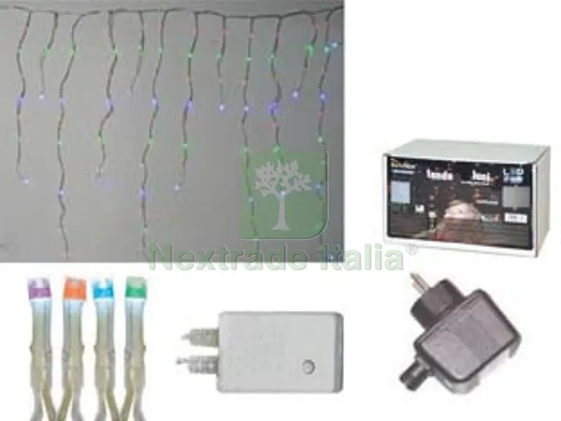 TENDA SFALSATA 150 LED MULTICOLOR PER ESTERNO CON GIOCO LUCI - mt.5 + 2,7 x 0,9 — Casalinghi e organizzazione — rif. FERX.FER391238 TENDA SFALSATA 150 LED MULTICOLOR PER ESTERNO CON GIOCO LUCI - mt.5 + 2,7 x 0,9 — Casalinghi e organizzazione — rif. FERX.FER391238