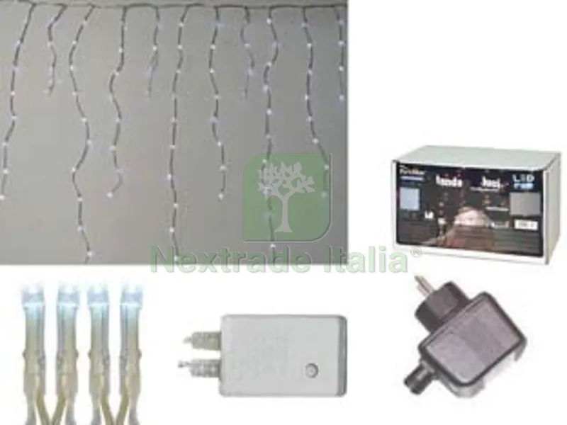 TENDA SFALSATA150 LED BIANCO FREDDO PER ESTERNO CON GIOCO LUCI - mt. 2,7 x 0,9 max - 22 fili — Illuminazione — rif. FERX.FER391320 TENDA SFALSATA150 LED BIANCO FREDDO PER ESTERNO CON GIOCO LUCI - mt. 2,7 x 0,9 max - 22 fili — Illuminazione — rif. FERX.FER391320