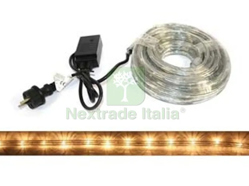 TUBO LUMINOSO 216 LED BIANCO CALDO USO INT. EST. CON GIOCO LUCI 10 MT. - mt.1 + 9 - 24 led/mt. — Tubi e raccordi — rif. FERX.FER391344 TUBO LUMINOSO 216 LED BIANCO CALDO USO INT. EST. CON GIOCO LUCI 10 MT. - mt.1 + 9 - 24 led/mt. — Tubi e raccordi — rif. FERX.FER391344