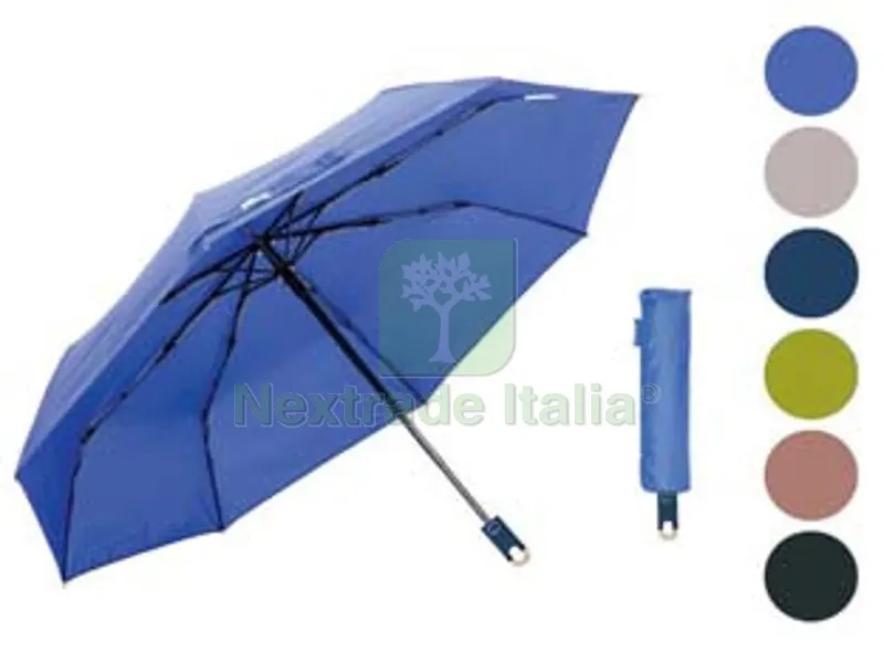 3PZ Ombrello Pieghevole Mini Automatico 8 Stecche in Fibra Tinta Unita - colori assortiti — Tempo libero outdoor — rif. FERX.FER392204 3PZ Ombrello Pieghevole Mini Automatico 8 Stecche in Fibra Tinta Unita - colori assortiti — Tempo libero outdoor — rif. FERX.FER392204