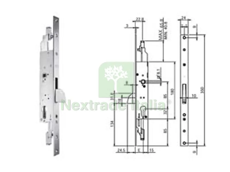 SERRATURA TRIPLICE INFILARE PER MONTANTI E PERSIANE SENZA SCROCCO N98800 - MM.35 (N9880035000) — Serrature e cilindri — rif. FERX.FER393522 SERRATURA TRIPLICE INFILARE PER MONTANTI E PERSIANE SENZA SCROCCO N98800 - MM.35 (N9880035000) — Serrature e cilindri — rif. FERX.FER393522