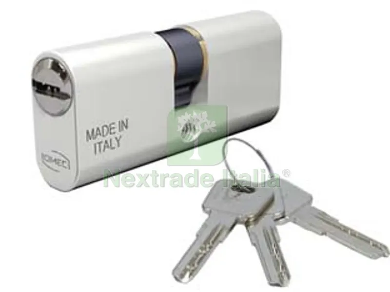 Cilindro a Infilare Ovale in Alluminio con Chiave Piatta 2140 - mm.60 centrato (30x30) (2140/04L) — Serrature e cilindri — rif. FERX.FER393904 Cilindro a Infilare Ovale in Alluminio con Chiave Piatta 2140 - mm.60 centrato (30x30) (2140/04L) — Serrature e cilindri — rif. FERX.FER393904