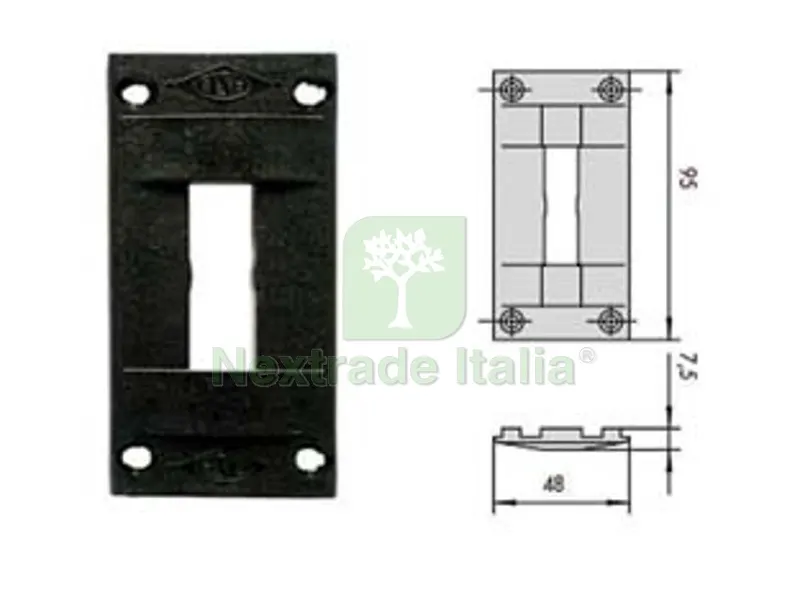 5PZ contropiastra in nylon 06287 - mm.48x95, spessore mm.7,5 (06287) — Serrature e cilindri — rif. FERX.FER394413 5PZ contropiastra in nylon 06287 - mm.48x95, spessore mm.7,5 (06287) — Serrature e cilindri — rif. FERX.FER394413