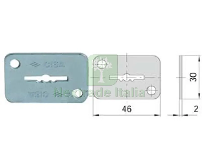 6PZ bocchetta in acciaio zincato doppia mappa 06124 02 - mm.46x30, spessore mm.2 (06124020) — Chiavi grezze e duplicati — rif. FERX.FER394574 6PZ bocchetta in acciaio zincato doppia mappa 06124 02 - mm.46x30, spessore mm.2 (06124020) — Chiavi grezze e duplicati — rif. FERX.FER394574