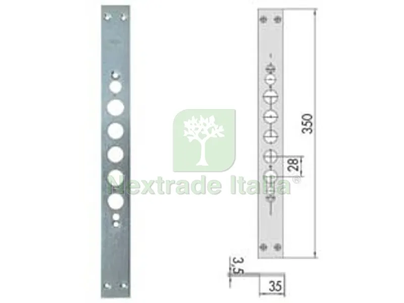 contropiastra per serrature porte blindate serie 17515 06221 10 - mm.350 (06221100) — Serrature e cilindri — rif. FERX.FER395274 contropiastra per serrature porte blindate serie 17515 06221 10 - mm.350 (06221100) — Serrature e cilindri — rif. FERX.FER395274