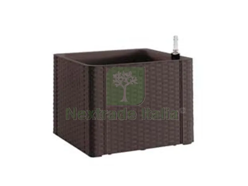 FIORIERA NATURAL DELUXE MOKA QUADRA - cm.43x43x33h. lt.35 — Vasi e fioriere — rif. FERX.FER399630