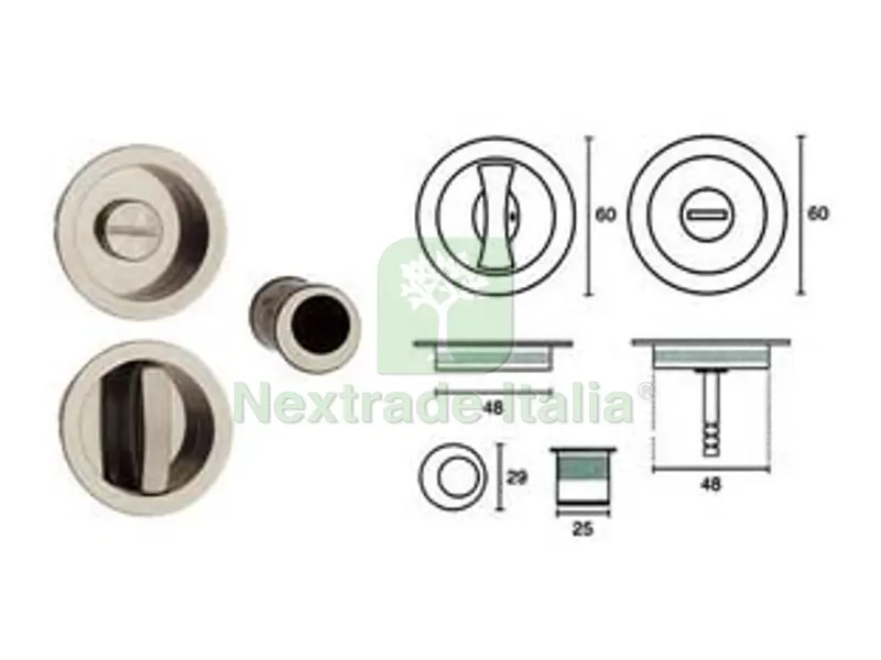 Kit per Porte Scorrevoli Cromo Satinato E0262S51 - ? mm.60 — Serrature e cilindri — rif. FERX.FER399791
