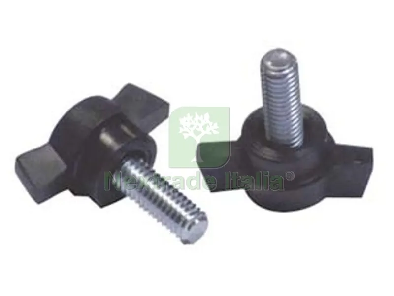 10PZ VOLANTINO A FARFALLA A 2 ALETTE CON PERNO FILETTATO IN ABS NERO - M5 — Bulloni, dadi e rondelle — rif. FERX.FER400855