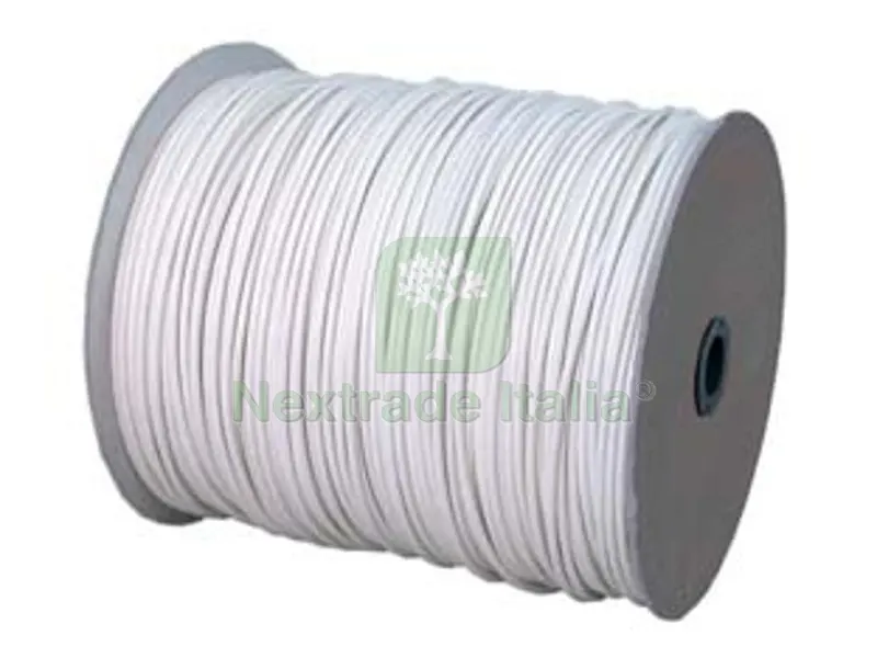 500MT Cavetto Acciaio Ottonato Rivestito in PVC Bianco - ? mm.4,5 in rotoli mt.500 — Fili, cavetti e catene metalliche — rif. FERX.FER401418