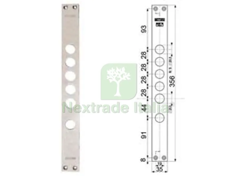 Contropiastre per Serrature Porte Blindate 94275 - interasse mm.28, mm.35x356x3 (942750028) — Serrature e cilindri — rif. FERX.FER402248 Contropiastre per Serrature Porte Blindate 94275 - interasse mm.28, mm.35x356x3 (942750028) — Serrature e cilindri — rif. FERX.FER402248