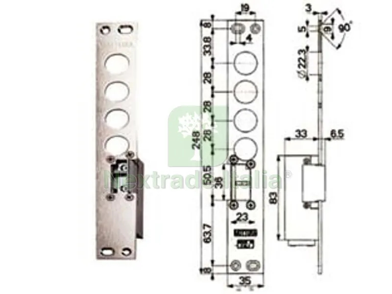 CONTROPIASTRE ELETTRICHE 94077/28 - SX (94077S028N) — Serrature e cilindri — rif. FERX.FER402262
