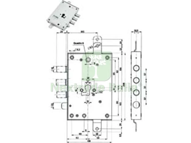 Serratura Triplice Applicare con Scrocco Cilindro EUR. Blindate 85571/37 - MM.63 DX (85571D37N) — Serrature e cilindri — rif. FERX.FER402453 Serratura Triplice Applicare con Scrocco Cilindro EUR. Blindate 85571/37 - MM.63 DX (85571D37N) — Serrature e cilindri — rif. FERX.FER402453