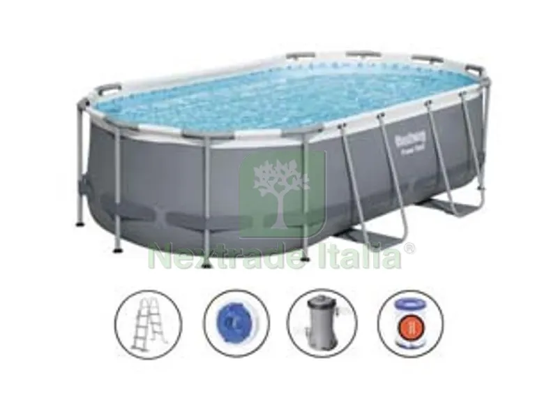 piscina power steel ovale con telaio portante cm.427x250x100h. - cm.427x250x100h. - capacit? lt.7250 - art.56620 — Tempo libero outdoor — rif. FERX.FER404396
