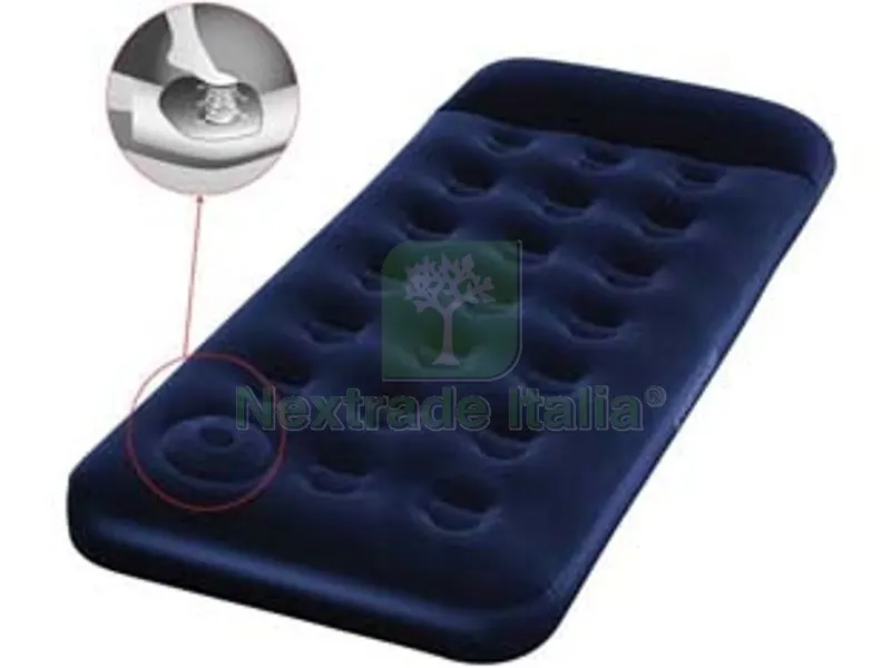 materasso gonfiabile floccato singolo e pompa incorporata - cm.185x76x28h. - (art.67223) — Gonfiabili e galleggianti — rif. FERX.FER404723