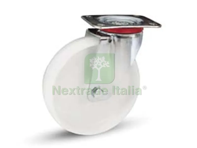 Ruote Industriali in Poliammide con Piastra Girevole Gabbia Rulli 118BIS - ? MM.200X50 Piastra MM.140X110 - 235H. P. KG.300 — Ferramenta per legno e mobili — rif. FERX.FER407250