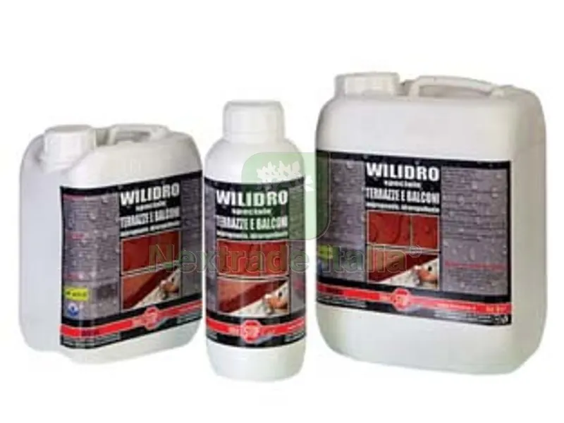 WILIDRO IMPREGNANTE PROTETTIVO IDROREPELLENTE PER TERRAZZE E BALCONI - lt.1 in flacone — Vernici e smalti — rif. FERX.FER407427 WILIDRO IMPREGNANTE PROTETTIVO IDROREPELLENTE PER TERRAZZE E BALCONI - lt.1 in flacone — Vernici e smalti — rif. FERX.FER407427