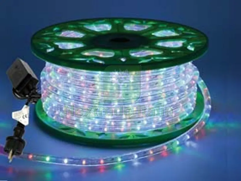 TUBO LUMINOSO 1200 LED 3 VIE MULTICOLOR USO INT.EST. CON GIOCO LUCI MT50 - mt.50 — Tubi e raccordi — rif. FERX.FER408844 TUBO LUMINOSO 1200 LED 3 VIE MULTICOLOR USO INT.EST. CON GIOCO LUCI MT50 - mt.50 — Tubi e raccordi — rif. FERX.FER408844