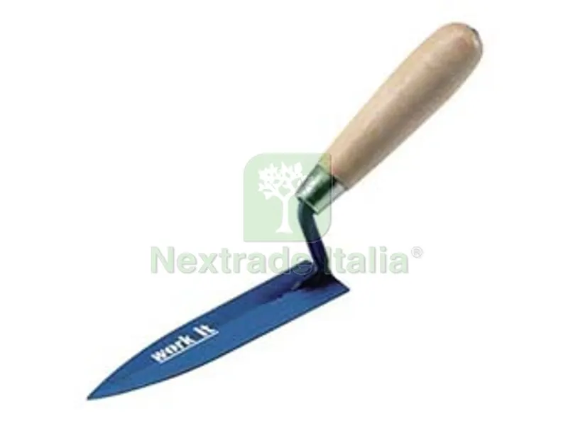 6PZ cazzuolino work-it a foglia d'olivo manico in legno - mm.120 — Attrezzi da giardino — rif. FERX.FER409711 6PZ cazzuolino work-it a foglia d'olivo manico in legno - mm.120 — Attrezzi da giardino — rif. FERX.FER409711
