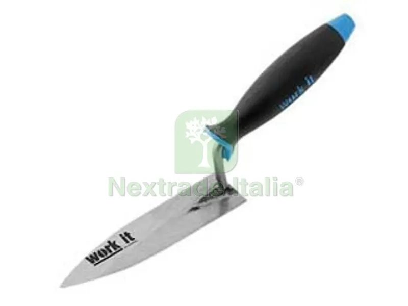 12PZ cazzuolino work-it a foglia d'olivo manico in gomma - mm.140 — Utensili muratura — rif. FERX.FER409742