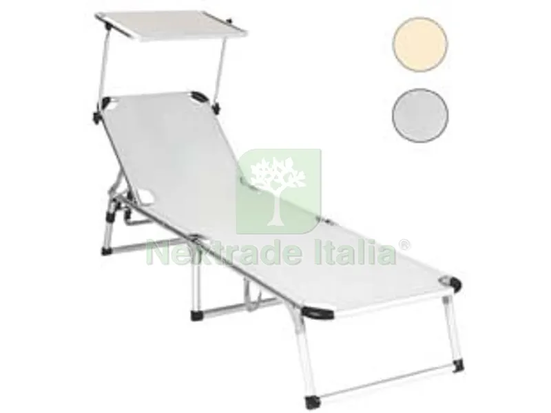 Lettino in Alluminio con Parasole Rodi — Tempo libero outdoor — rif. FERX.FER409872 Lettino in Alluminio con Parasole Rodi — Tempo libero outdoor — rif. FERX.FER409872